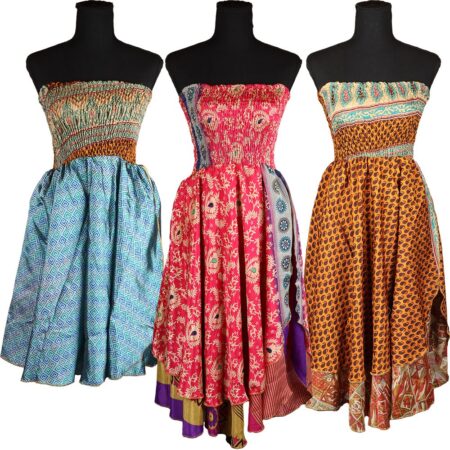 Silk Stretch Top Strapless Dress – One Size / 37″ / Designs Vary