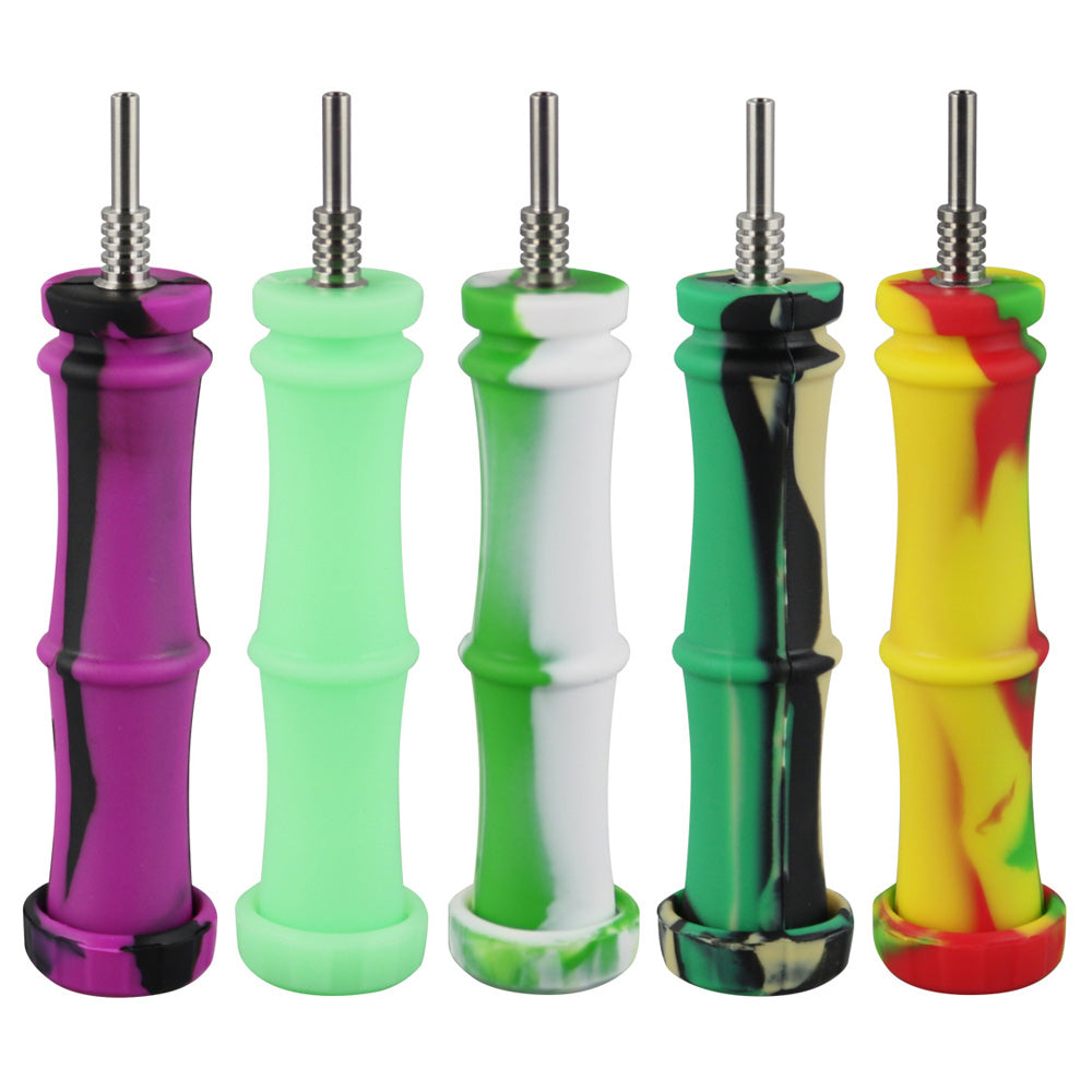 Silicone Bamboo Style Vapor Straw w/ Ti Tip – 5.5