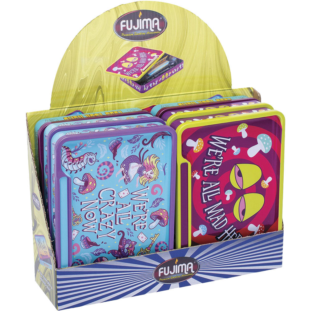 Fujima Trippy Alice Rolling Tray Stash Box | 8″x5.75″ | Asst | 6pc Display