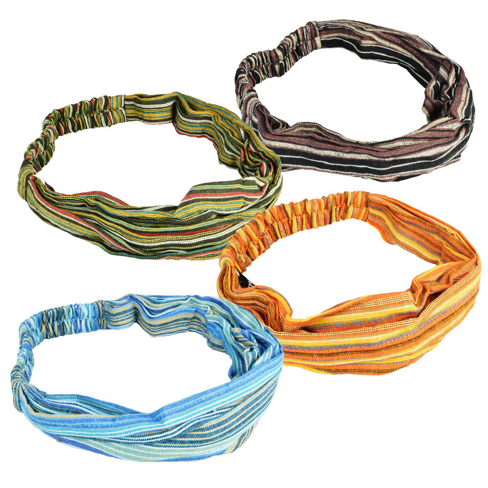 ThreadHeads Desert Stripes Cotton Headbands | Assorted | 4pc Set