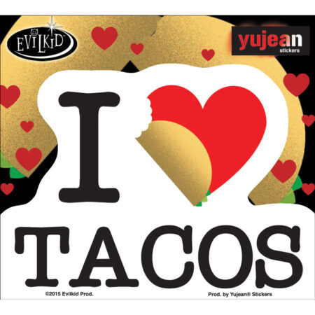 I Heart Taco's by Evil Kid Sticker 4.5"x3.5"