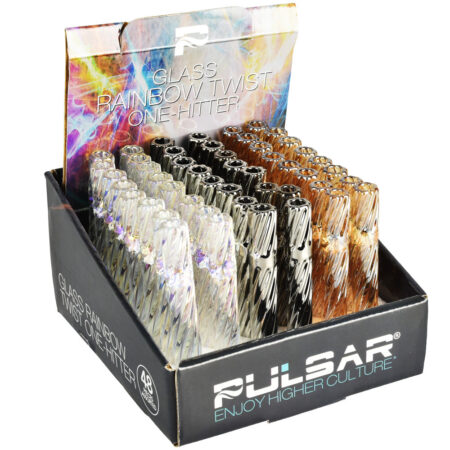 Pulsar Rainbow Twist Glass One Hitter – 4″/Asst – 48PC DISP