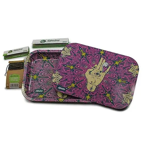 Afghan Hemp Metal Tray for Rolling and Organization - Image 23