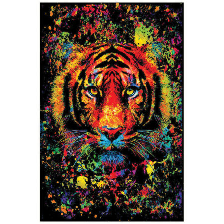 Tiger Splatter Non-Flocked Blacklight Poster | 24" x 36"