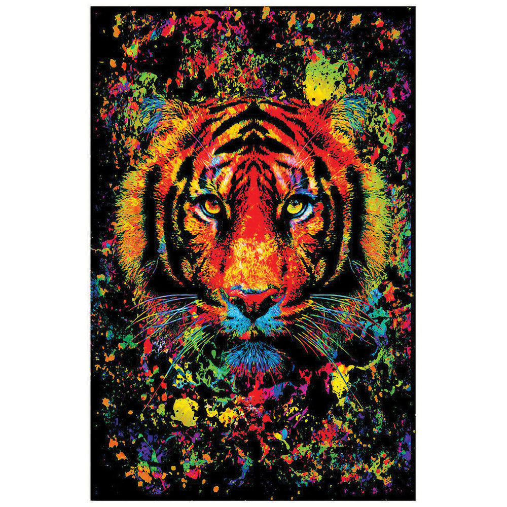 Tiger Splatter Non-Flocked Blacklight Poster | 24″ x 36″