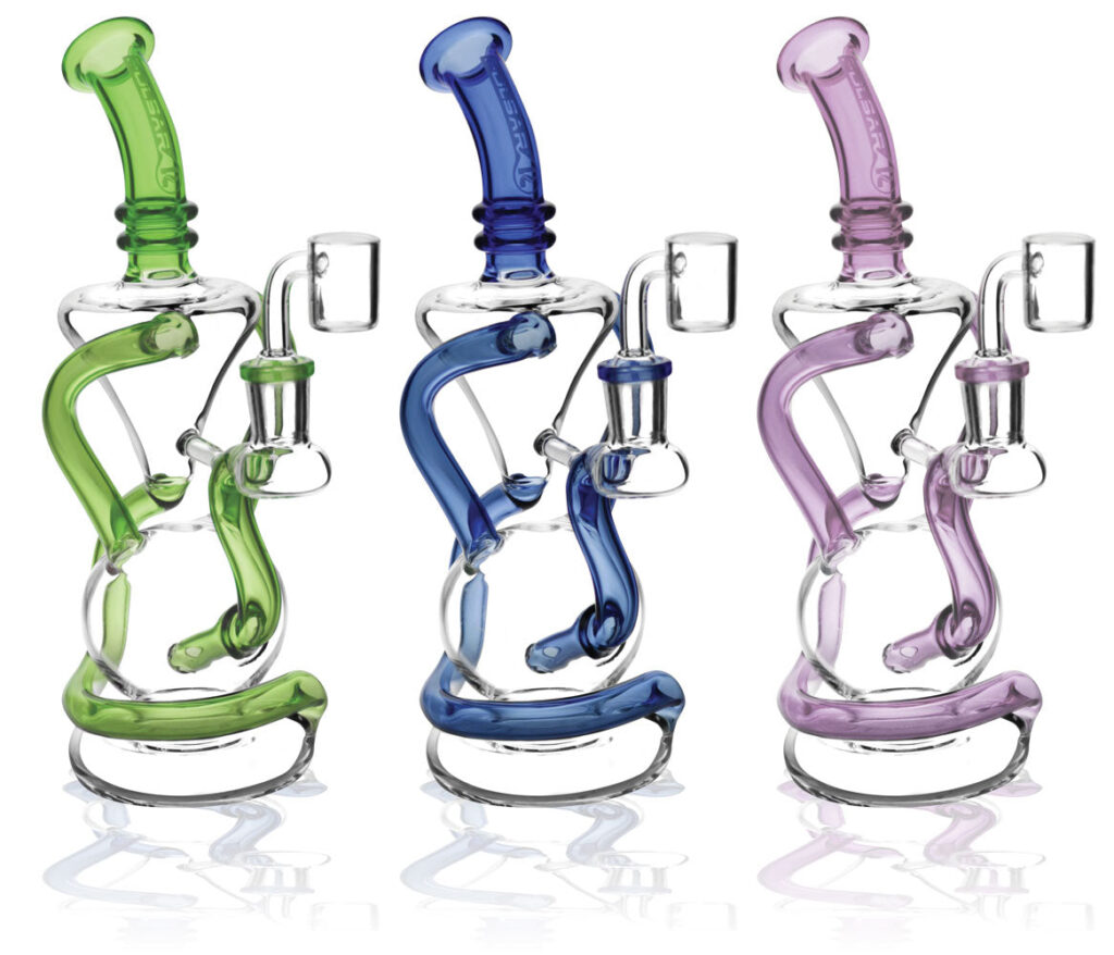Pulsar Vortex Recycler Oil Rig – 9″ / 14mm F / Colors Vary