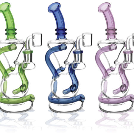 Pulsar Vortex Recycler Oil Rig - 9" / 14mm F / Colors Vary