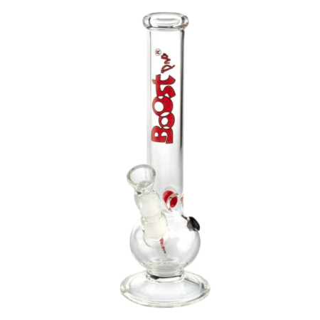 Boost Bouncer Glass Water Pipe with Red Accents and Bouncer Base Tube