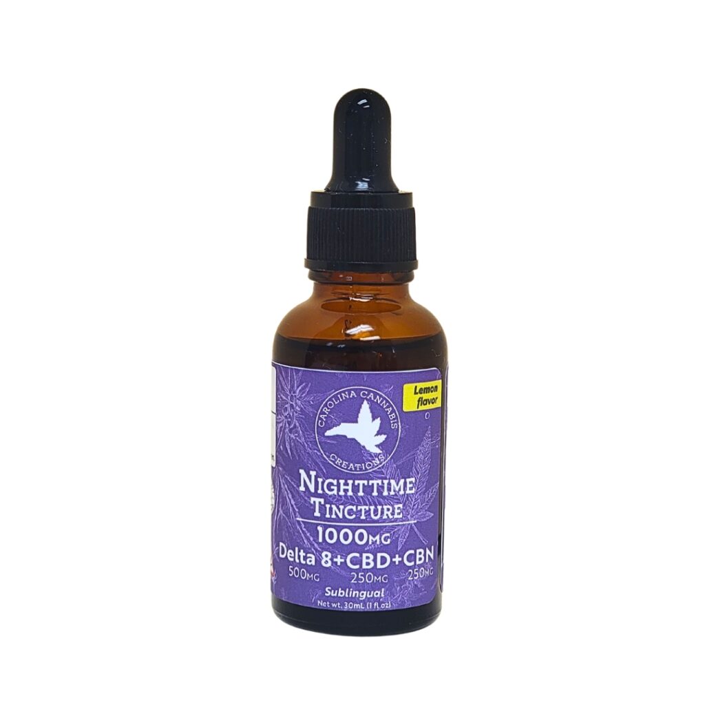 Nighttime Tincture 1000mg | Delta 8, CBN, CBD | Lemon | Carolina Cannabis Creations