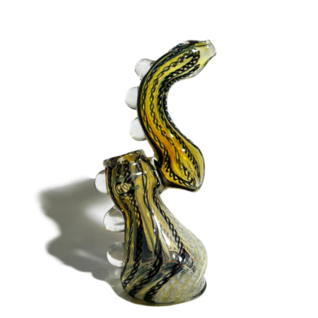 Amber Glass Bubbler with Chamber Design and Side Hole Carb 6 Inch