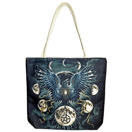 Sinister Wings Tote Bag - Jute Rope-Handled 17"x15"
