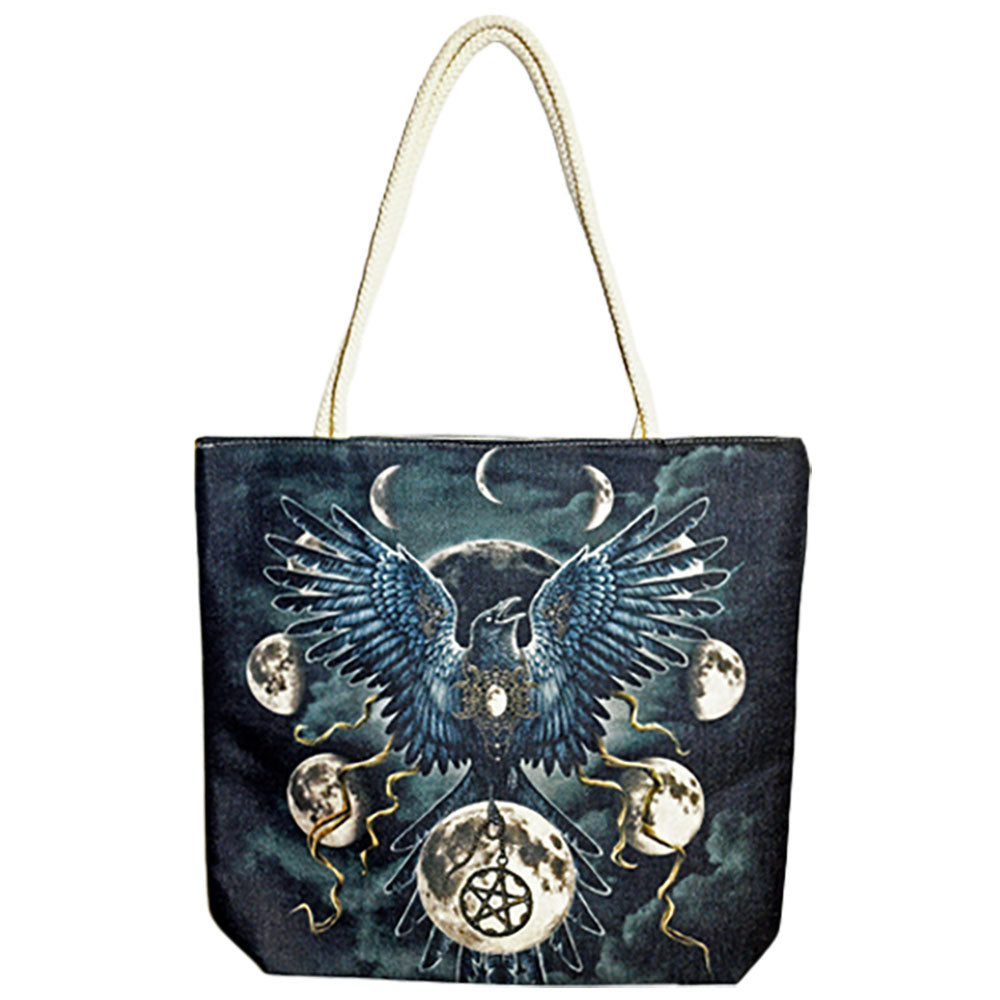 Sinister Wings Tote Bag – Jute Rope-Handled 17″x15″
