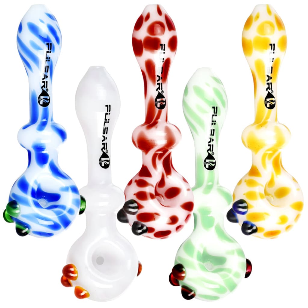 Pulsar Creme Color Swirl Hand Pipe – 5 Inch Borosilicate Glass Spoon