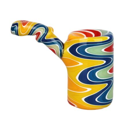 Rainbow Wig Wag Glass Sherlock Pipe | 3.25″
