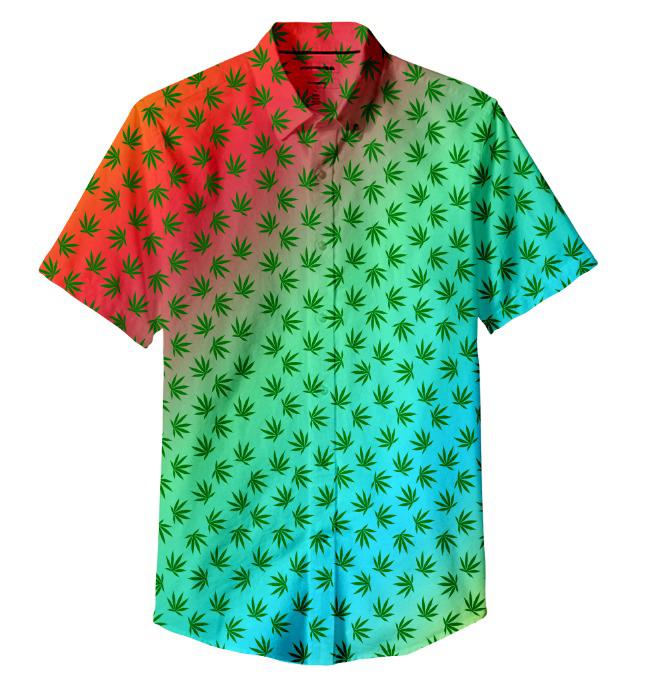 Men’s Gradient Leaf Print Shirt Collection – 5 Sizes