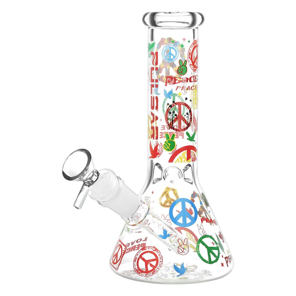 Pulsar World Peace Beaker Glass Water Pipe – 7.75″ / 14mm F