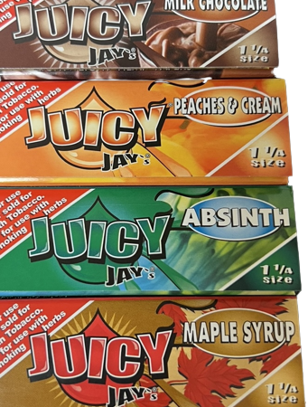 Juicy Jay’s Organic 1 1/4 Size 32 Papers Rolling Papers Sampler (6 Pack)