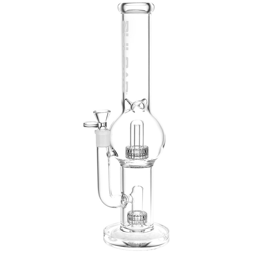 Pulsar Double Chamber Bubble Glass Water Pipe – 14″ / 14mm F / Clear
