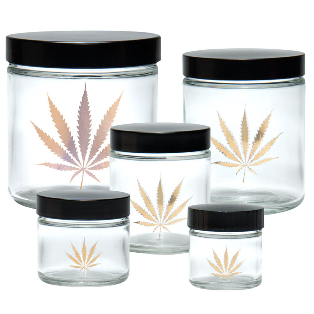 JR979 420 Science Clear Screw Top Jar – Gold Leaf