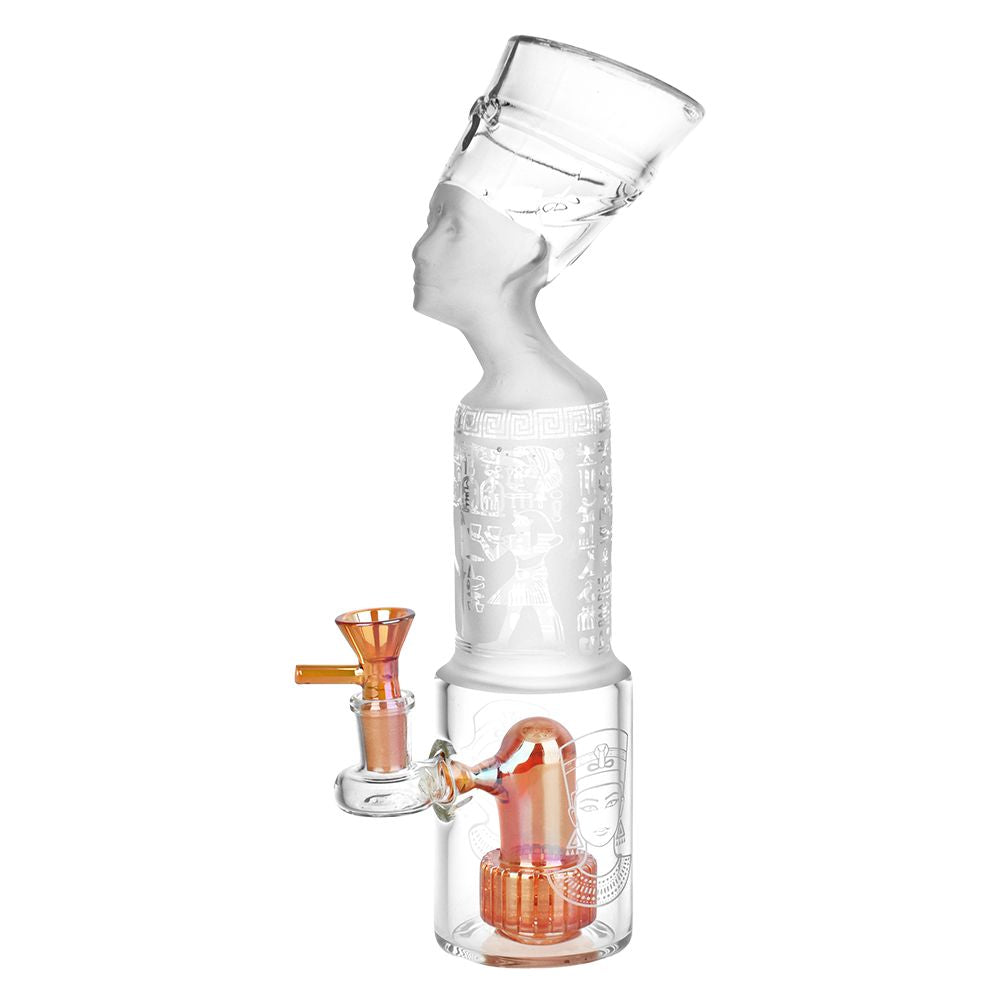 Pharoah Head Frosted Glass Water Pipe – 11.5″ / 14mm F