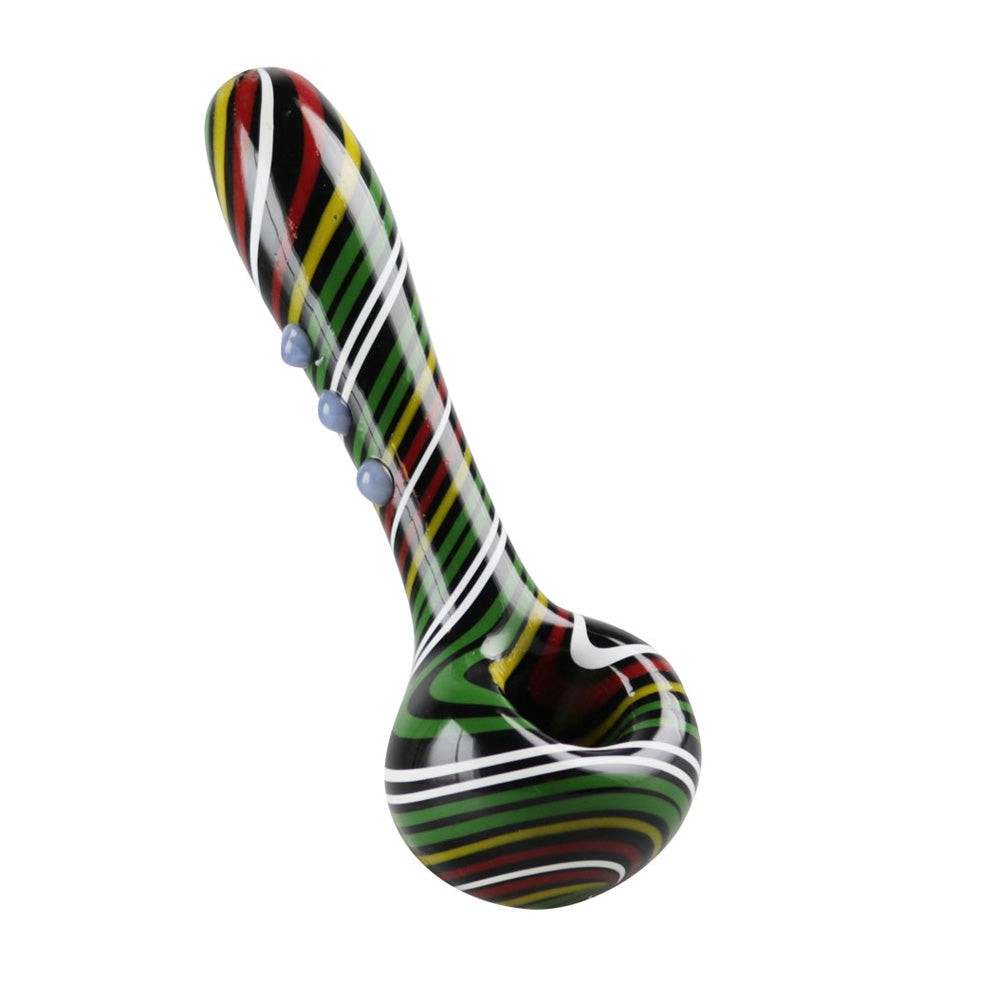 Rasta Worked Swirl Hand Pipe – 5.25″