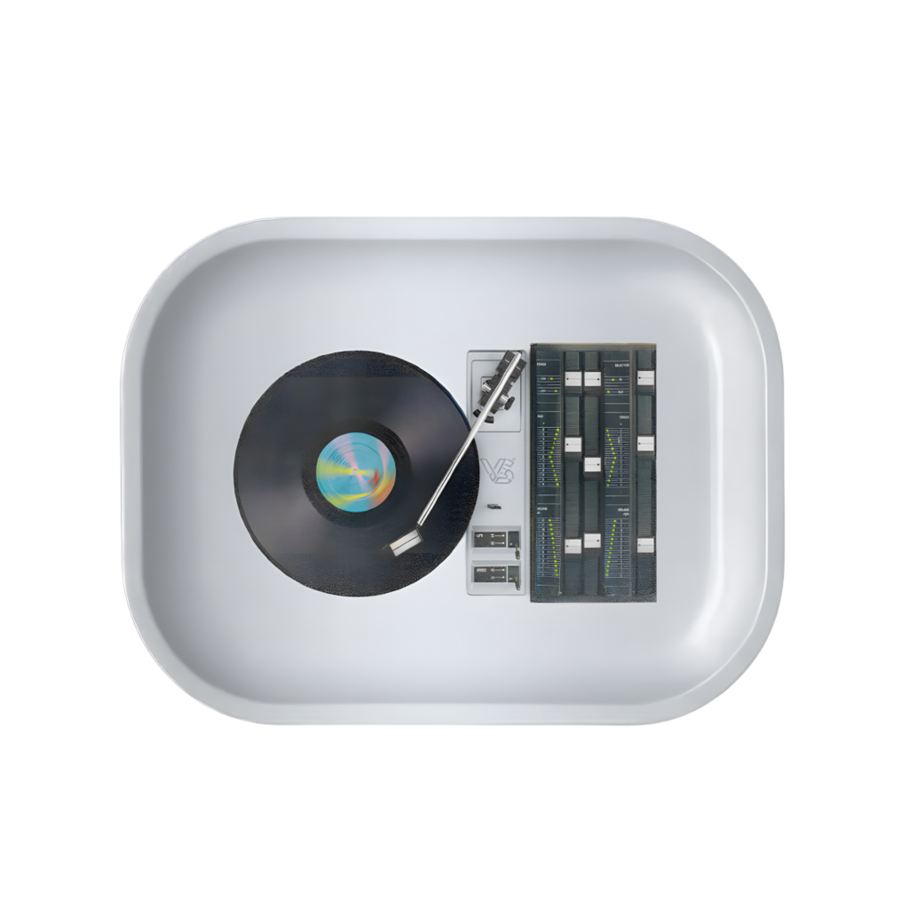 Record Player Metal Rollin’ Tray