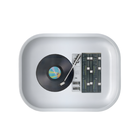 Record Player Metal Rollin' Tray