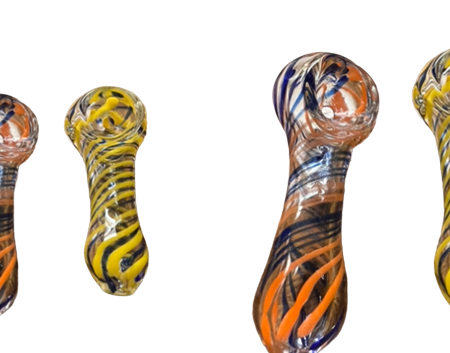 2.5” Colorful Swirling Design Handblown Glass Hand Pipe