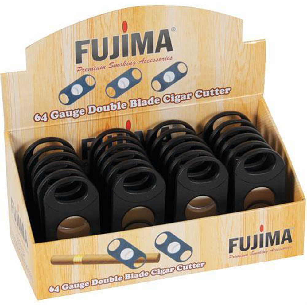 Fujima 64 Gauge Double Blade Plastic Cigar Cutter – 24pc Display