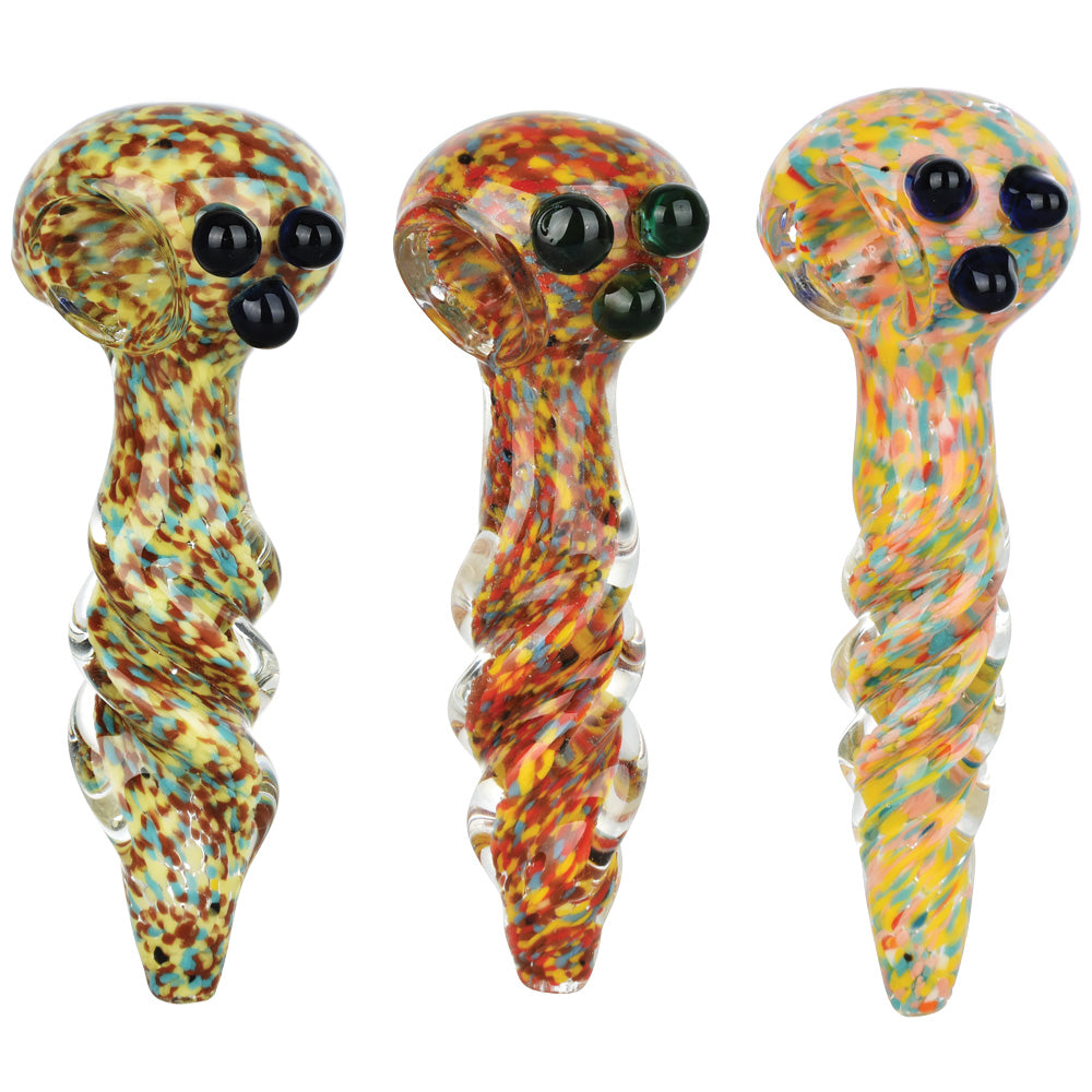 Confetti Convention Fritted Spoon Pipe – 4.75″ / Colors Vary