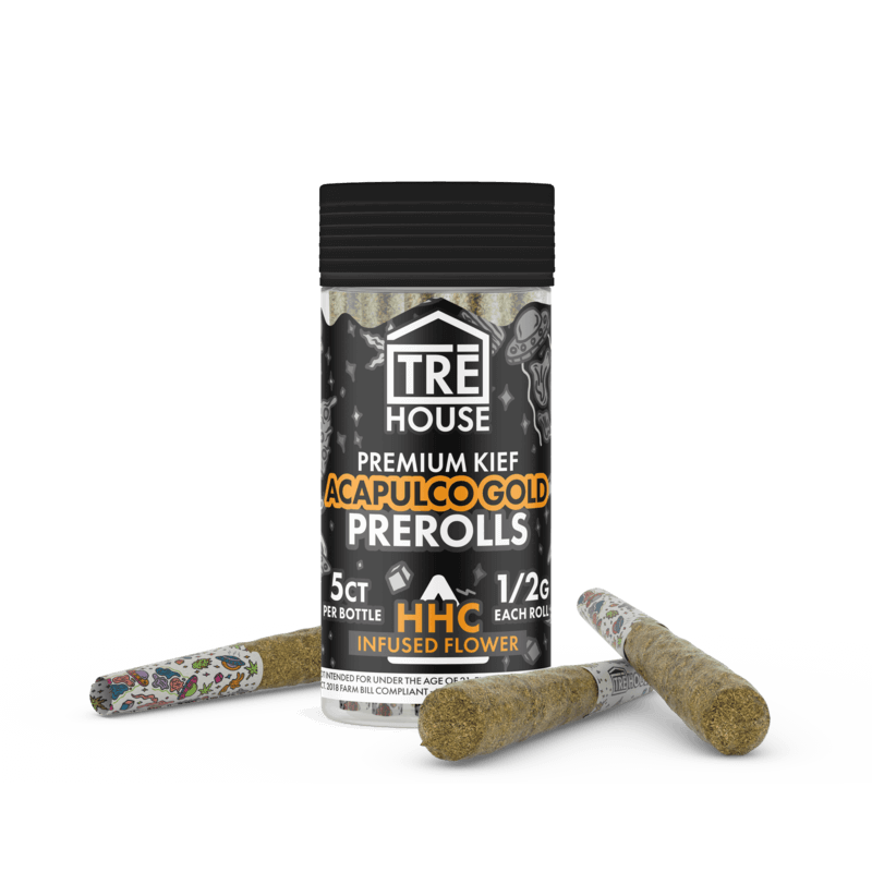 Preroll – Acapulco Gold – HHC Infused Flower – 5ct – (8 Pack)