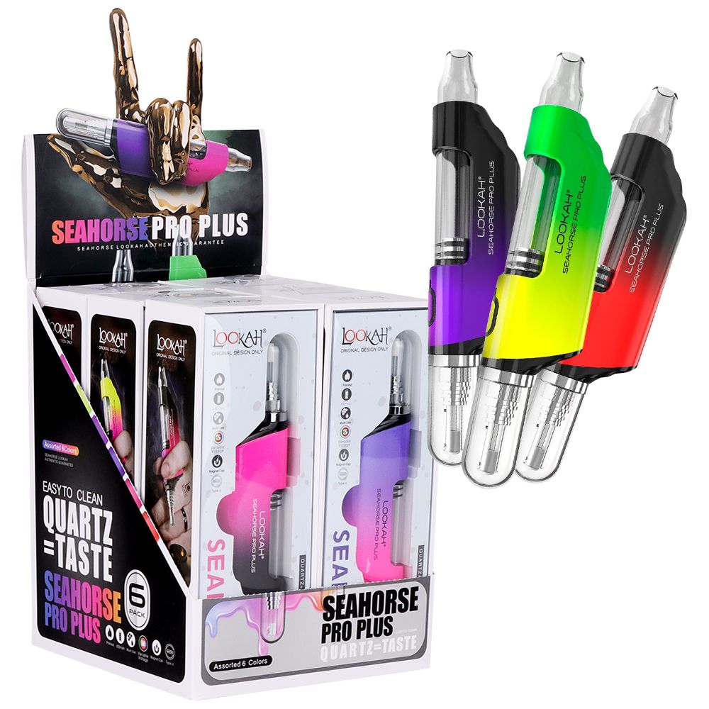 6CT DISPLAY – Lookah Seahorse PRO Plus Electric Dab Pen Ombre – 650mAh / Assorted Colors