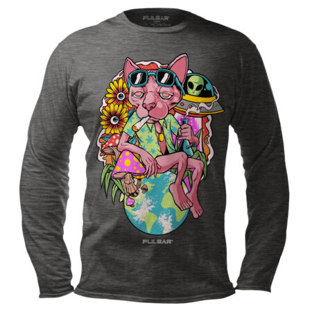 Pulsar Chill Cat Long Sleeve Shirt - Gray
