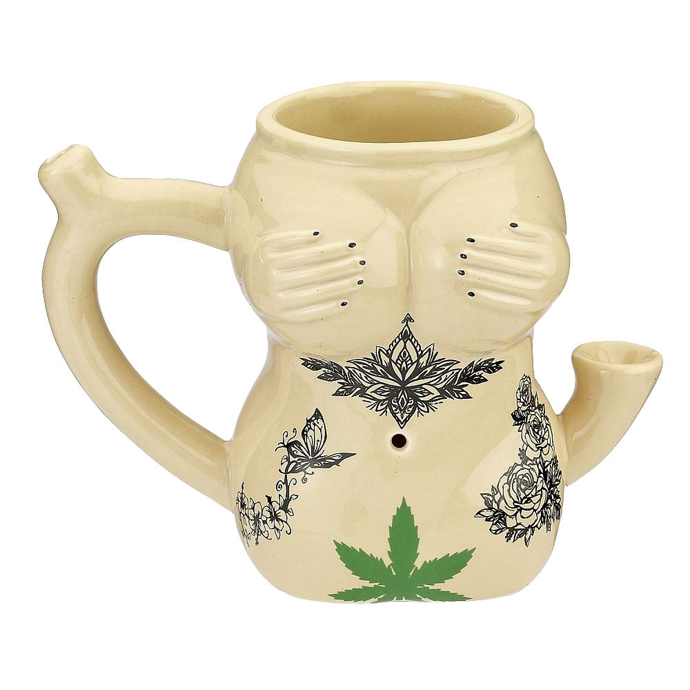 Tattoo Girl Ceramic Pipe Mug – 10oz