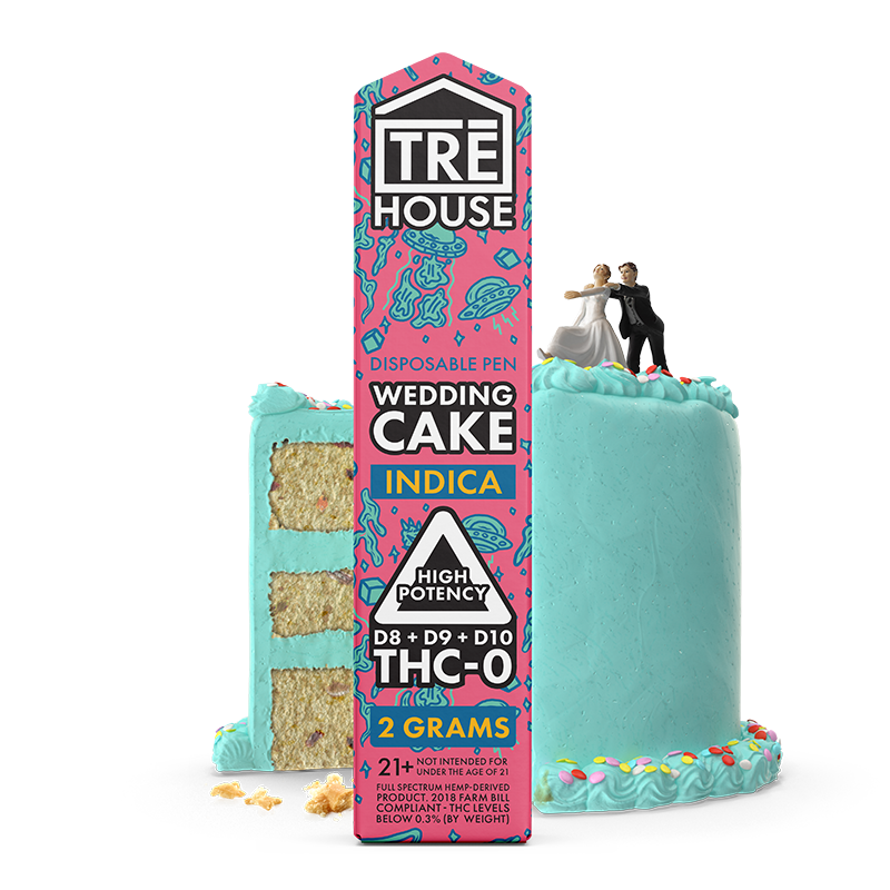 Pen – Wedding Cake – Delta Blend – D8:D9:D10:THC-O – (10 Pack)