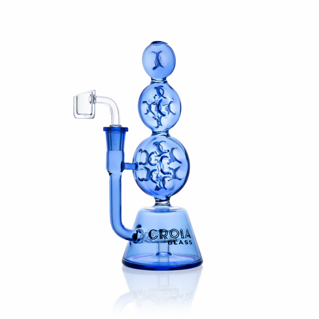 8" Triple Stack Swiss Perc Recycler Dab Rig | Croia Glass - Image 9