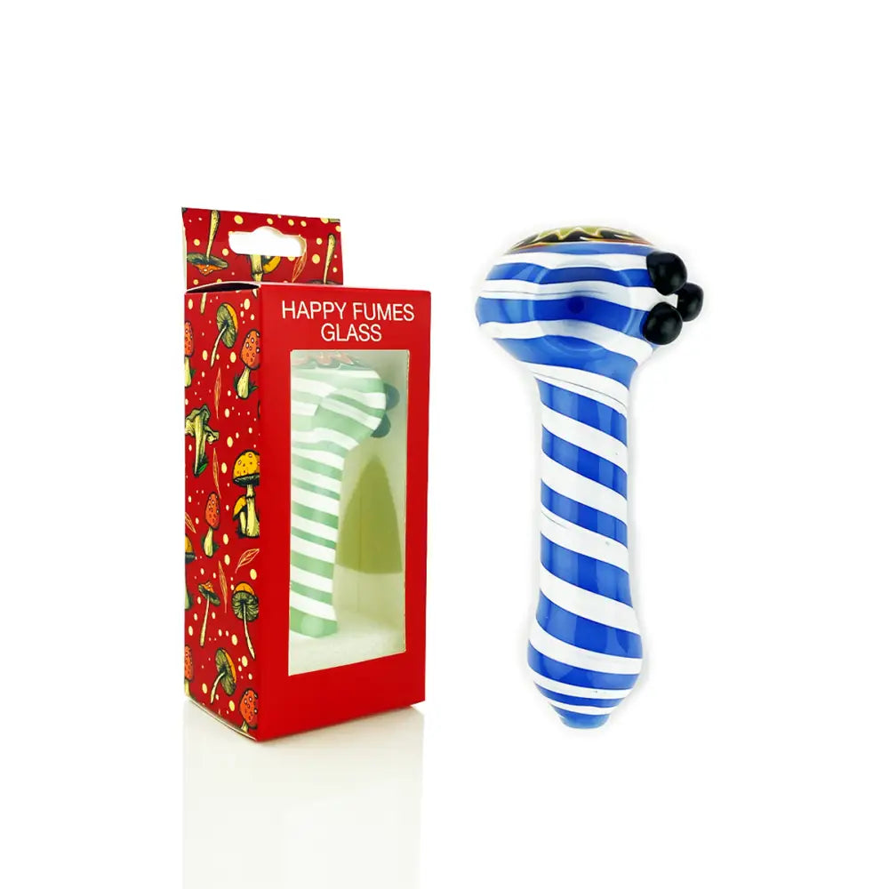 HAPPY FUMES GLASS 4.5″ Wig Wag Head Design with Color Tube Spiral Design