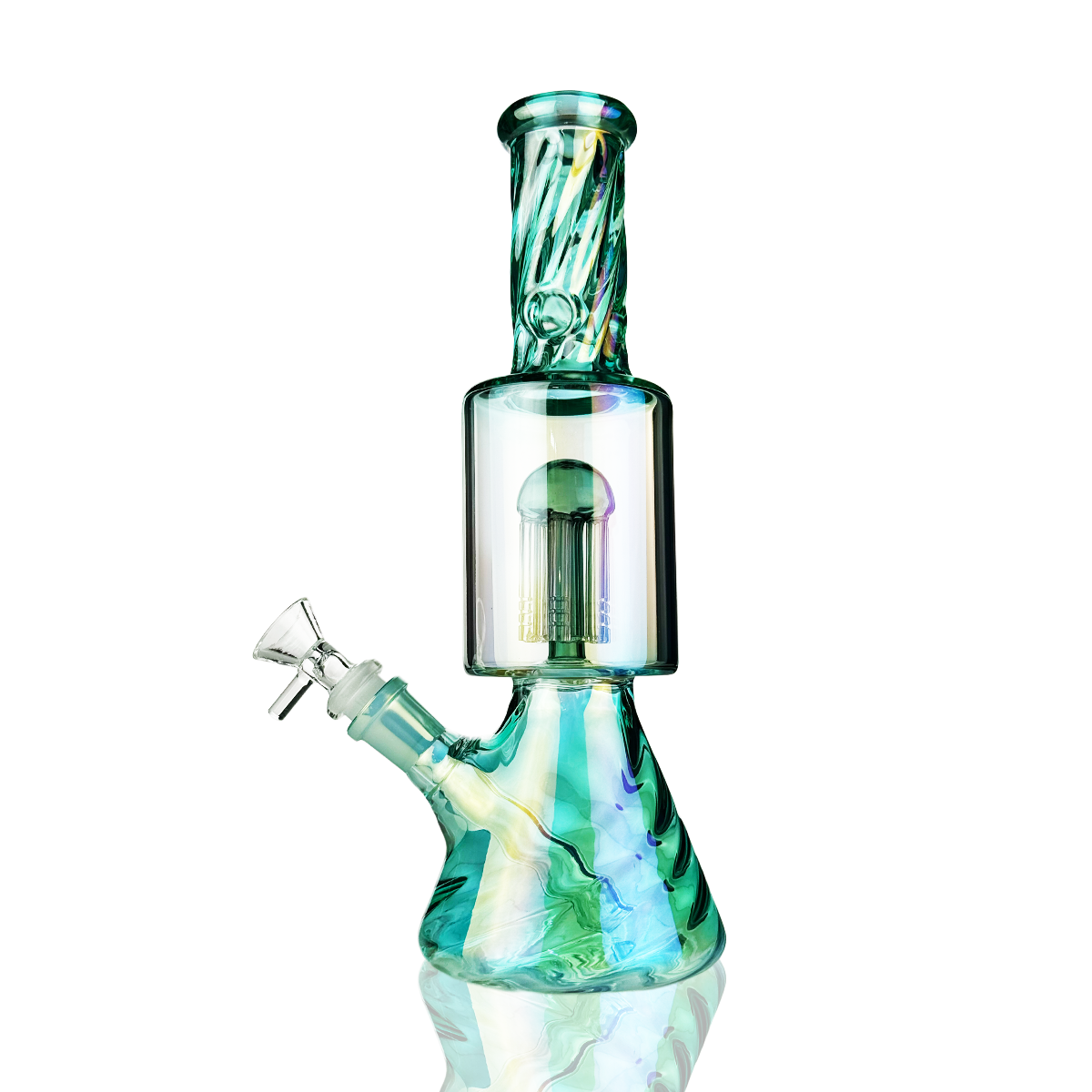 11" Electroplated Tree Perc Beaker Water Pipe - Image 4