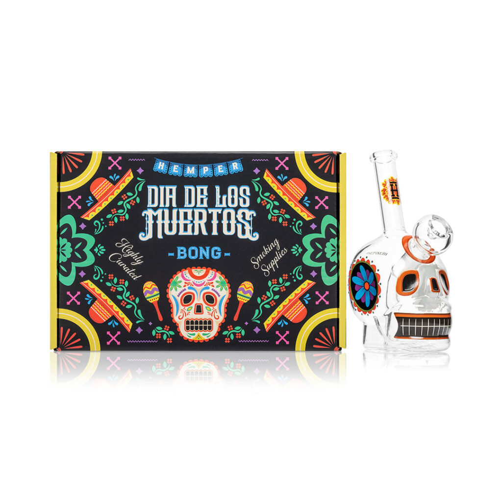 Dia De Los Muertos Skull Bong 6.1″