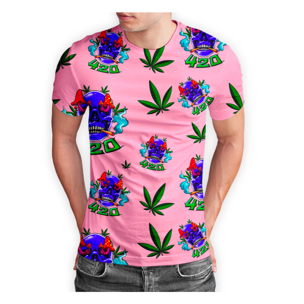 Pink Skull Design Short Sleeve Tee Shirt 5-Pack