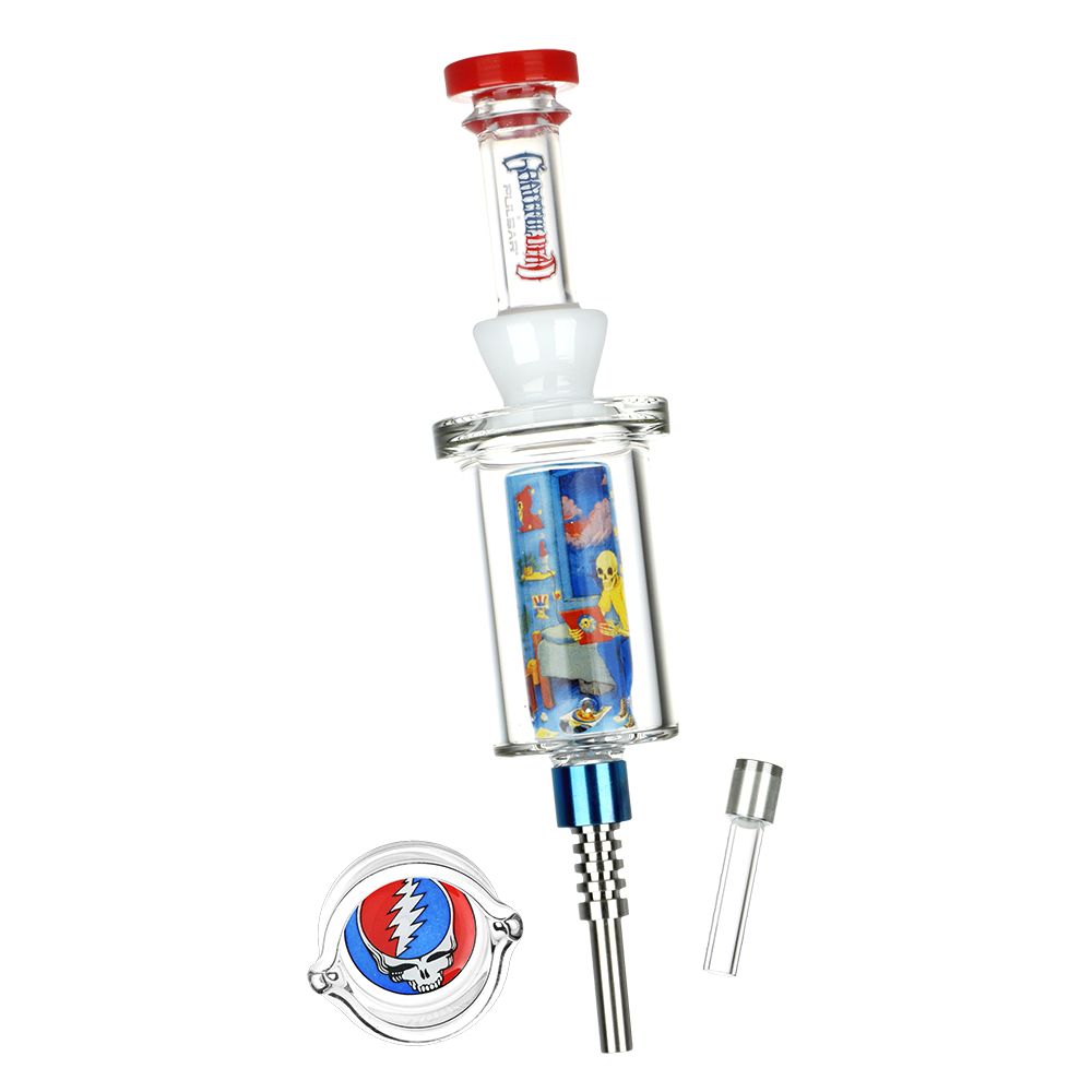 Grateful Dead x Pulsar Inside Print Vapor Vessel & SYF Dab Dish – 9.25″ / Deadhead Dorm