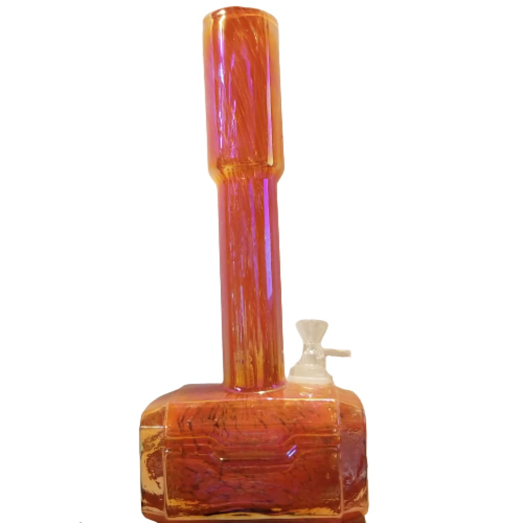 Thors Hammer Bong Thick Iridescent Glass Water Pipe 12 Inch