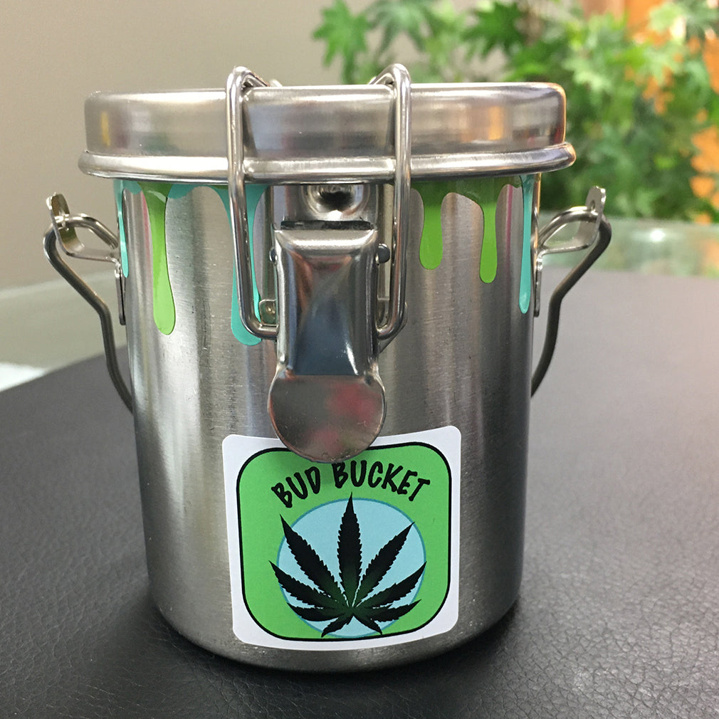 Main Cannabis Gifts – The Bud Bucket, Cannabis Storage Solution ~ Stainless Steel Vault, Odor Proof, Sifter Canister