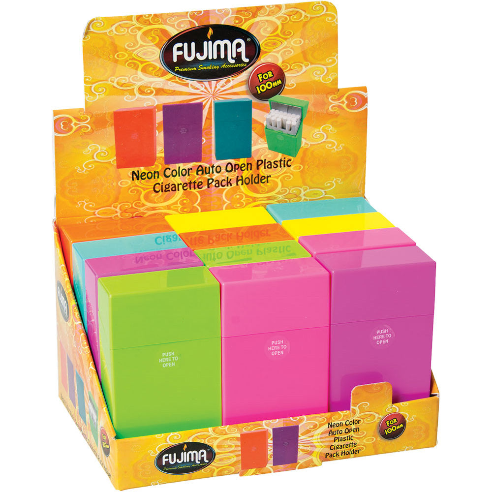Fujima Neon Color Cig Case – 100mm/ Assorted Colors – 12PC DISP