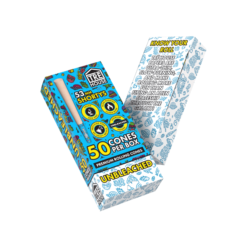 Pre Roll Cones – 50 Count – Shortys – Unbleached – (1 Pack)