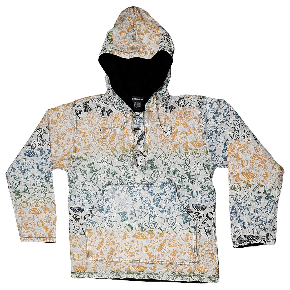 ThreadHeads Tumbling Mushrooms Fleece-Lined Pullover Hoodie