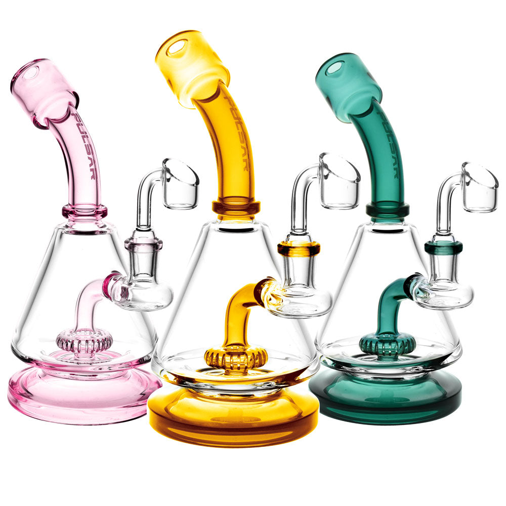 Pulsar Lab Flask Rig – 8″ / 14mm F / Colors Vary