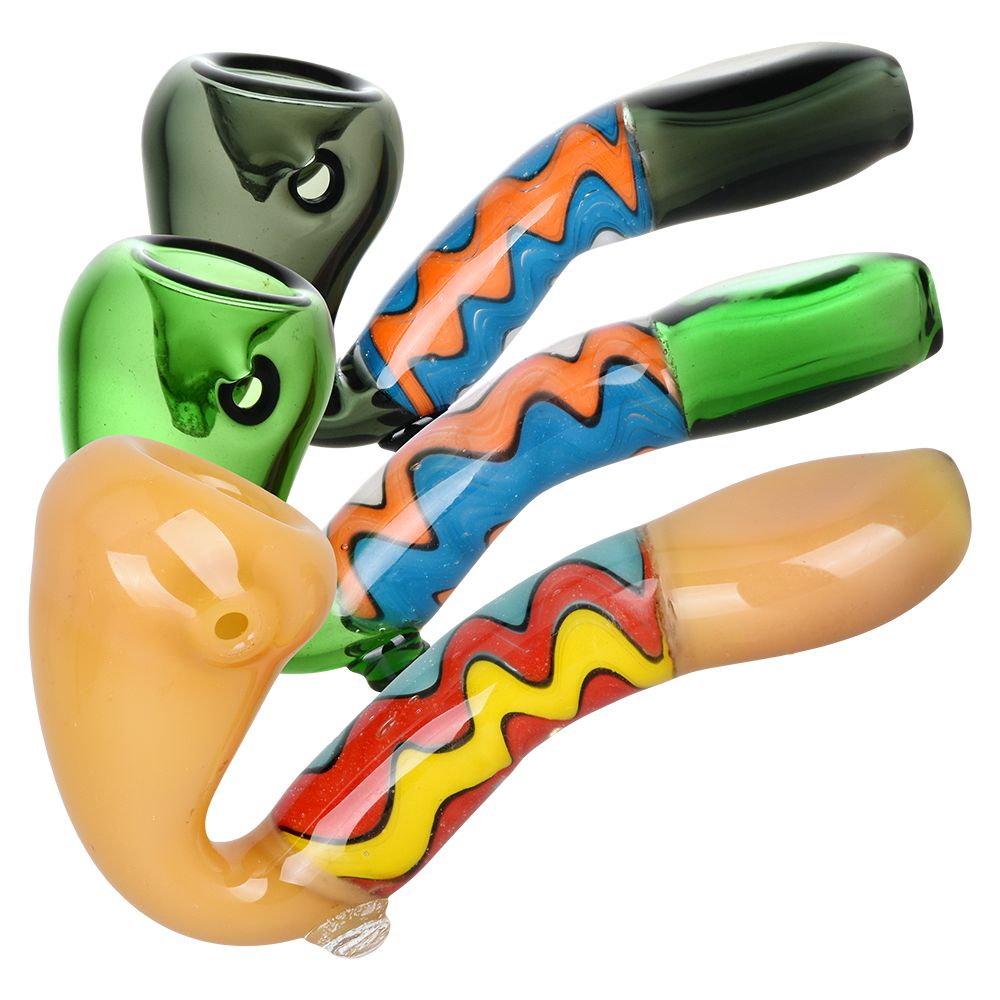 Groovy Waves Sherlock Glass Hand Pipe – 4″