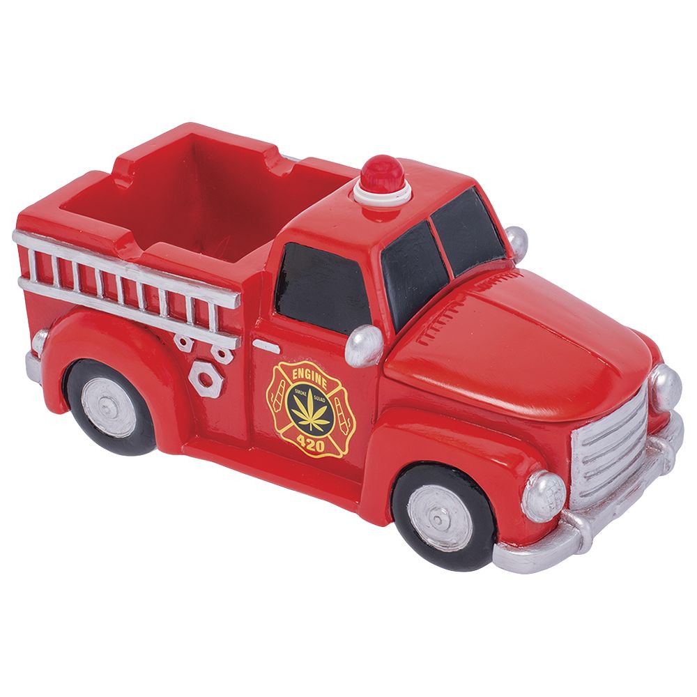 Fujima Red 420 Firetruck Polyresin Ashtray – 9″x 4.9″