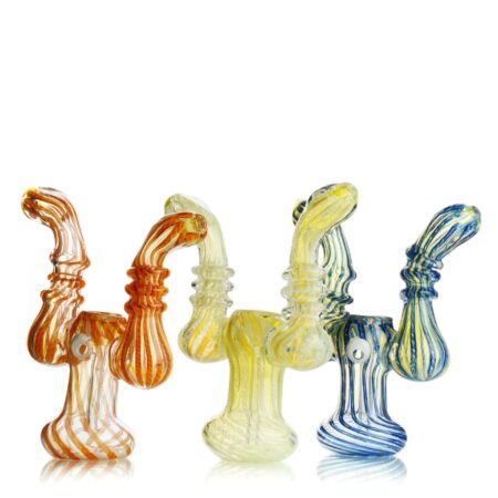 Couples Hand Pipe with Twisting Design Double Mouth Bubbler
